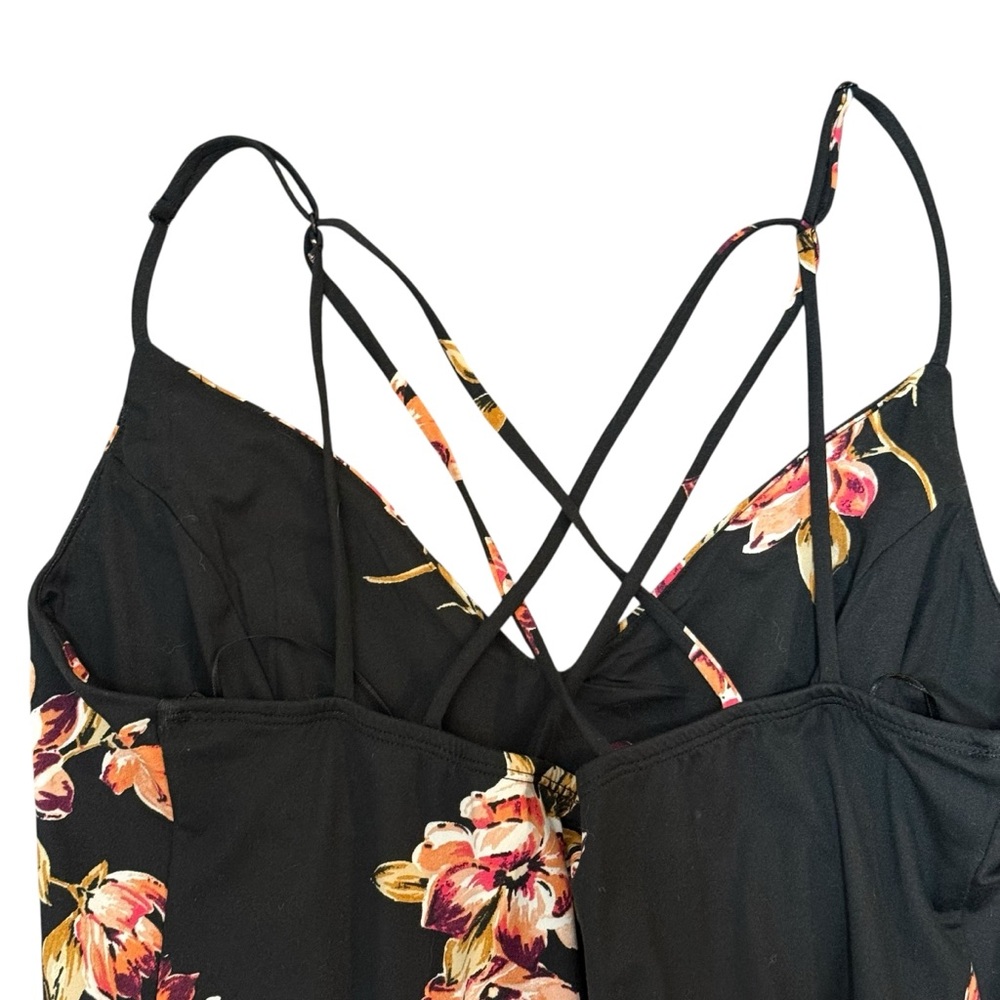 Nine Britton boho maxi dress black floral XL strappy sundress wedding guest - Picture 3 of 7